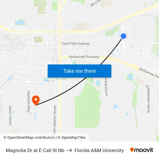 Magnolia Dr at E Call St Nb to Florida A&M University map