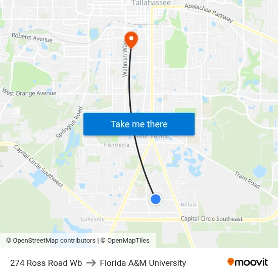 274 Ross Road Wb to Florida A&M University map