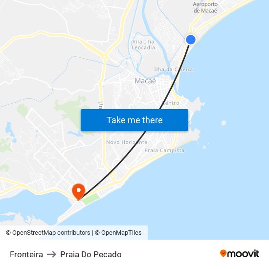 Fronteira to Praia Do Pecado map