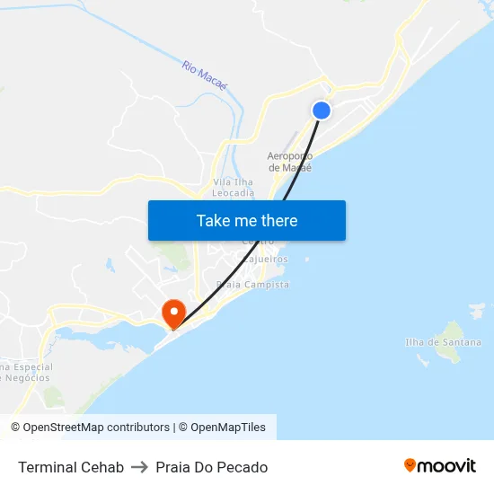 Terminal Cehab to Praia Do Pecado map