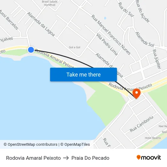 Rodovia Amaral Peixoto to Praia Do Pecado map