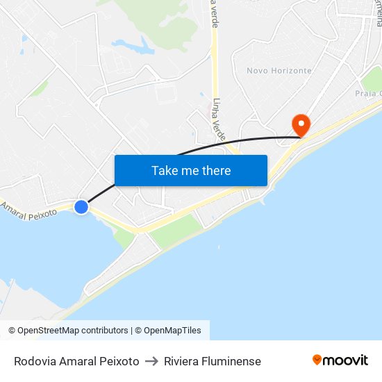 Rodovia Amaral Peixoto to Riviera Fluminense map