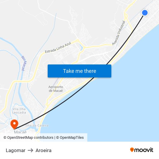 Lagomar to Aroeira map