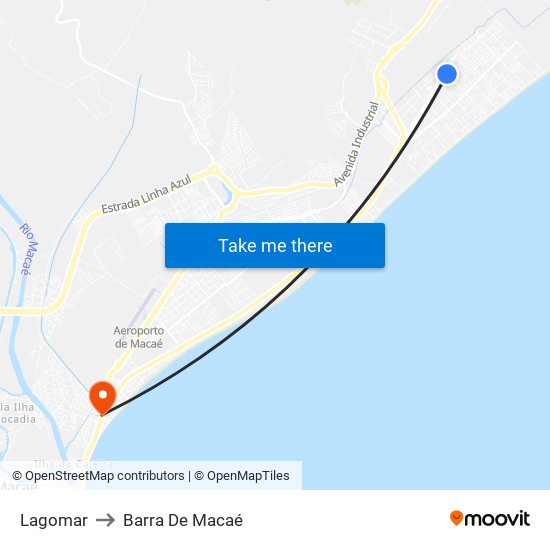 Lagomar to Barra De Macaé map