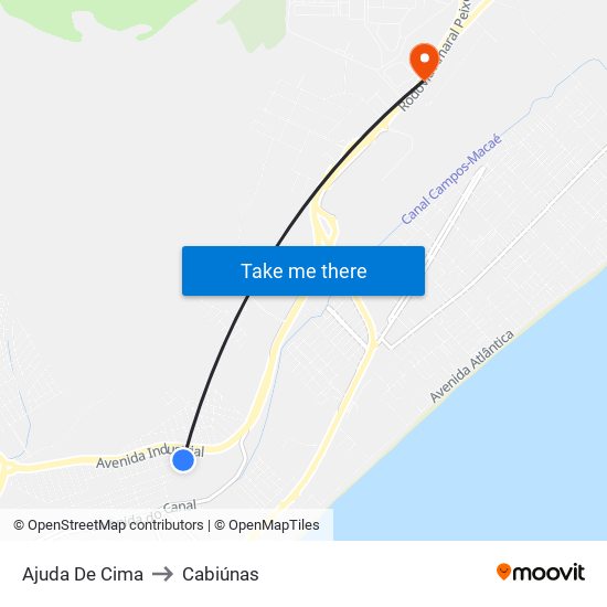 Ajuda De Cima to Cabiúnas map