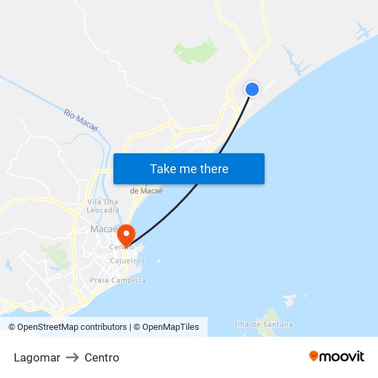 Lagomar to Centro map