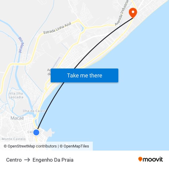 Centro to Engenho Da Praia map