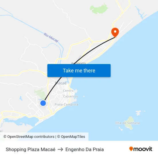 Shopping Plaza Macaé to Engenho Da Praia map