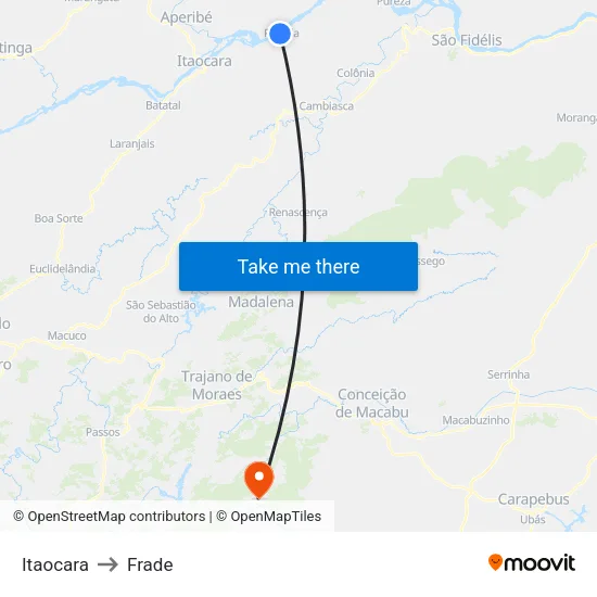 Itaocara to Frade map
