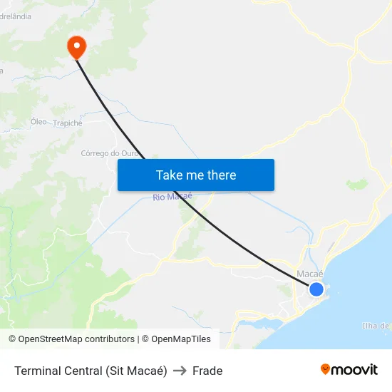 Terminal Central (Sit Macaé) to Frade map