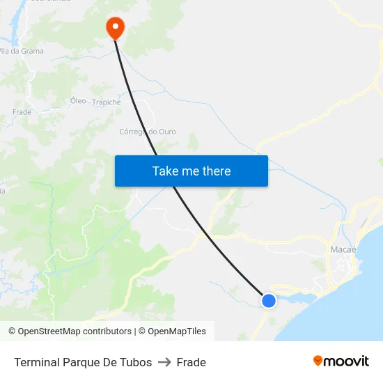 Terminal Parque De Tubos to Frade map