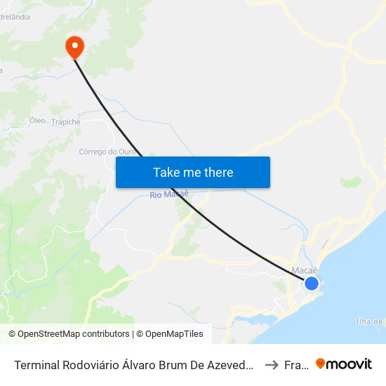 Terminal Rodoviário Álvaro Brum De Azevedo (Macaé) to Frade map