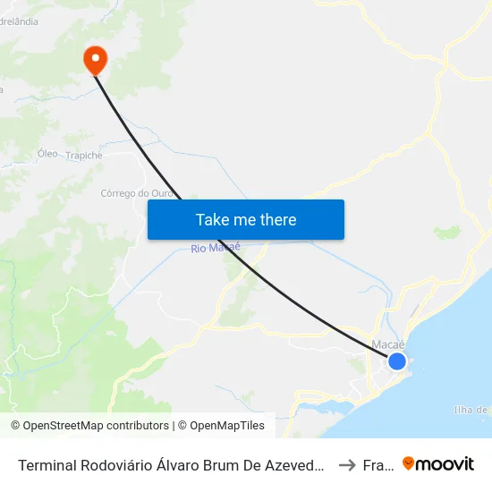 Terminal Rodoviário Álvaro Brum De Azevedo (Macaé) to Frade map