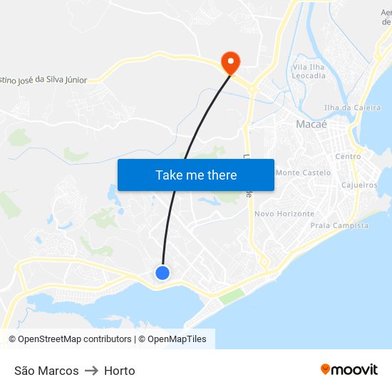 São Marcos to Horto map