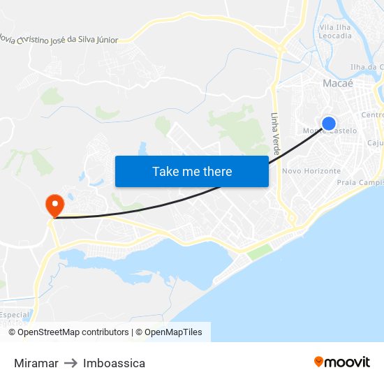 Miramar to Imboassica map