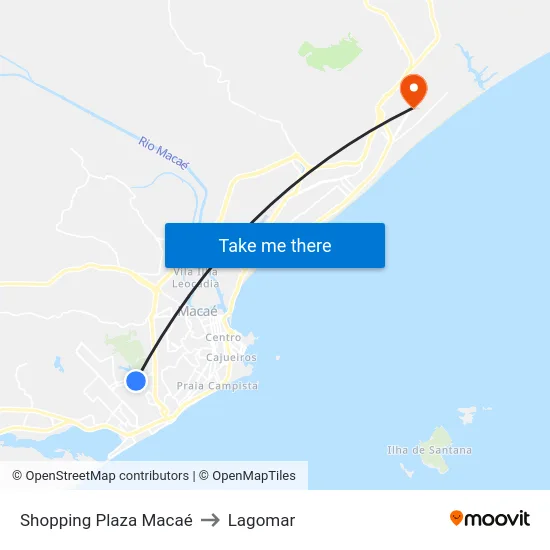 Shopping Plaza Macaé to Lagomar map