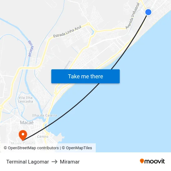 Terminal Lagomar to Miramar map