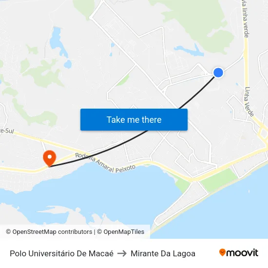 Polo Universitário De Macaé to Mirante Da Lagoa map