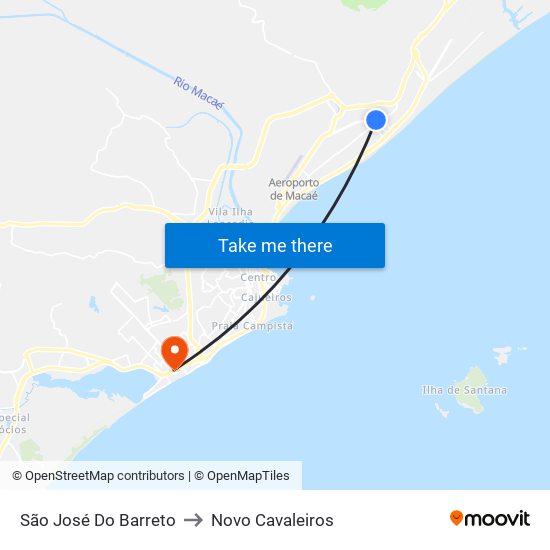 São José Do Barreto to Novo Cavaleiros map