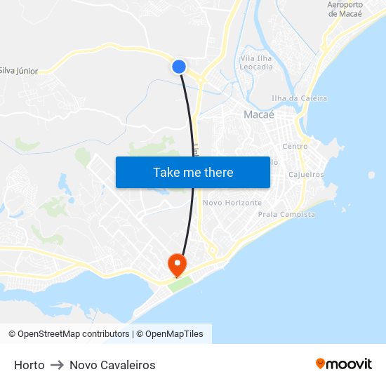 Horto to Novo Cavaleiros map