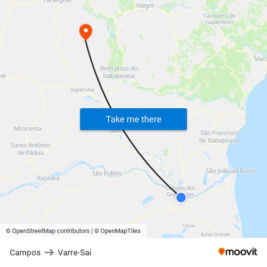 Campos to Varre-Sai map
