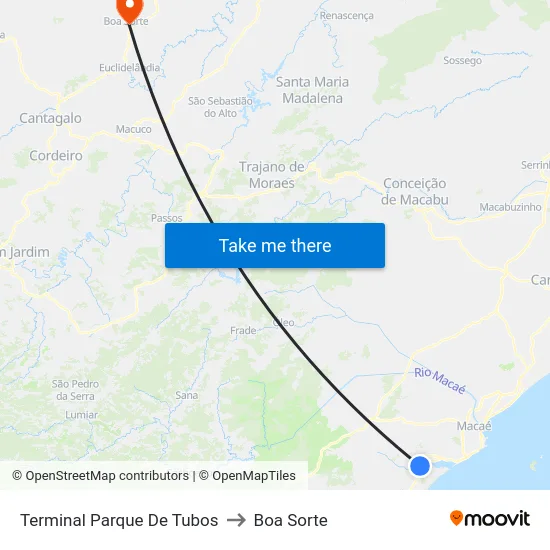 Terminal Parque De Tubos to Boa Sorte map