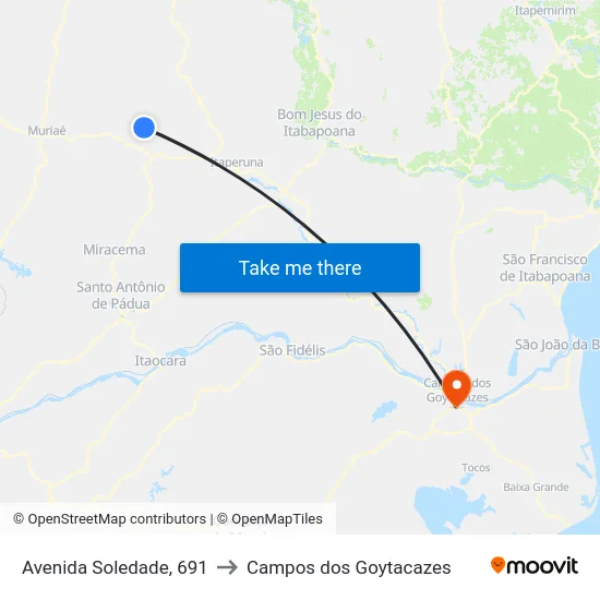 Avenida Soledade, 691 to Campos dos Goytacazes map