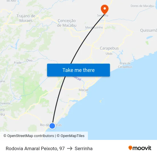 Rodovia Amaral Peixoto, 97 to Serrinha map