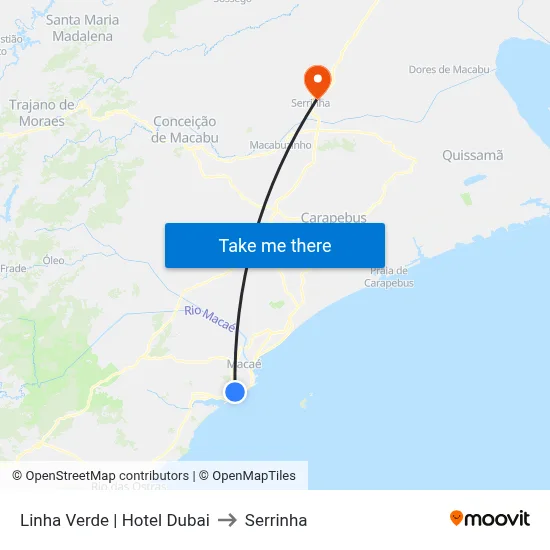 Linha Verde | Hotel Dubai to Serrinha map