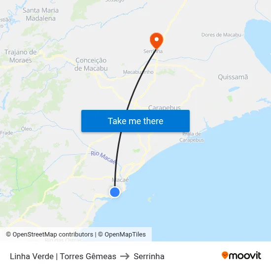 Linha Verde | Torres Gêmeas to Serrinha map