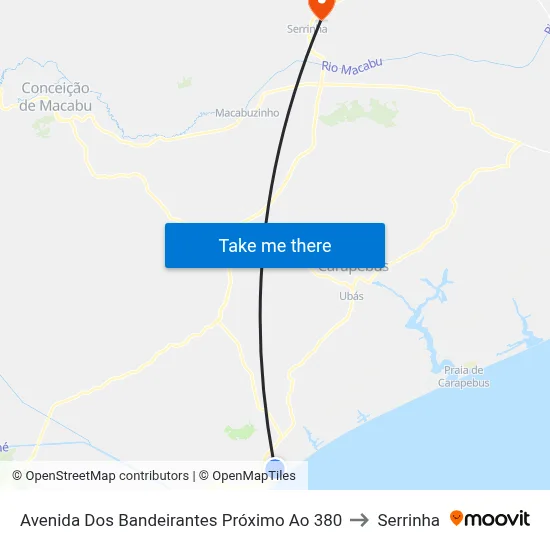 Avenida Dos Bandeirantes Próximo Ao 380 to Serrinha map