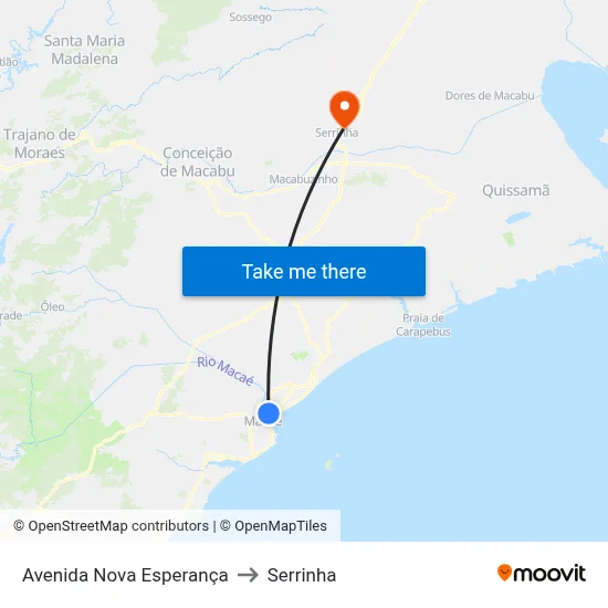 Avenida Nova Esperança to Serrinha map