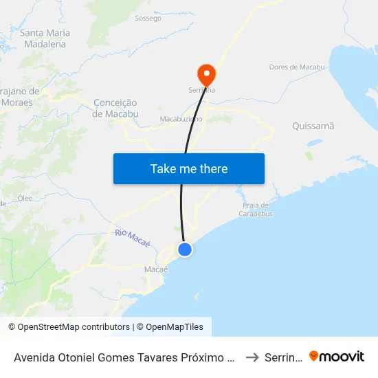 Avenida Otoniel Gomes Tavares Próximo Ao 428 to Serrinha map