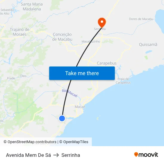 Avenida Mem De Sá to Serrinha map