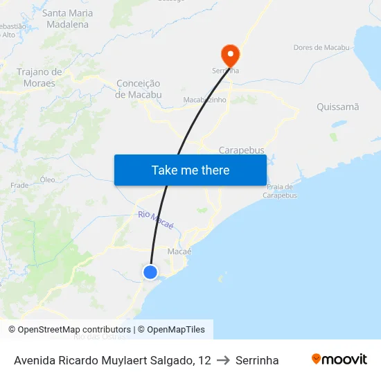 Avenida Ricardo Muylaert Salgado, 12 to Serrinha map