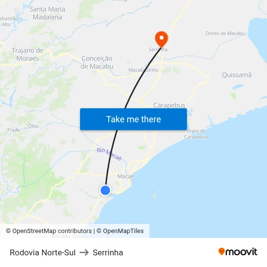 Rodovia Norte-Sul to Serrinha map