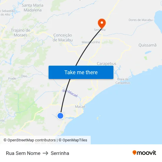 Rua Sem Nome to Serrinha map