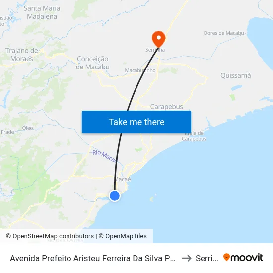 Avenida Prefeito Aristeu Ferreira Da Silva Próximo Ao 5868 to Serrinha map