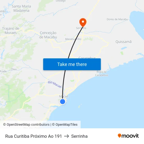 Rua Curitiba Próximo Ao 191 to Serrinha map