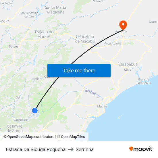 Estrada Da Bicuda Pequena to Serrinha map