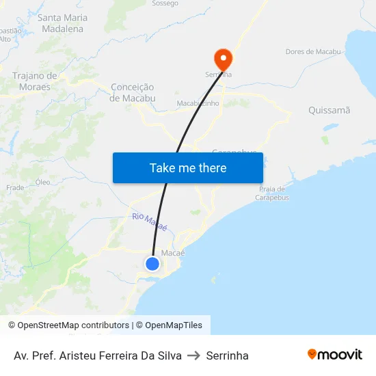 Av. Pref. Aristeu Ferreira Da Silva to Serrinha map