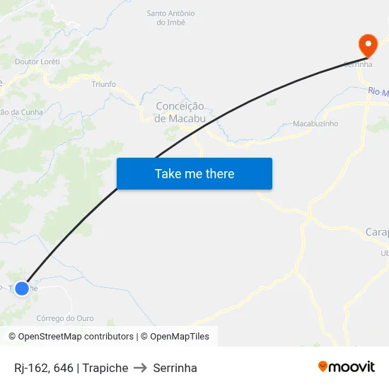 Rj-162, 646 | Trapiche to Serrinha map