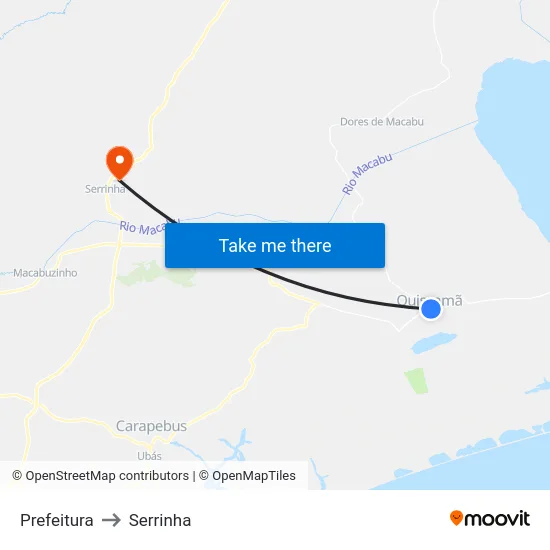 Prefeitura to Serrinha map