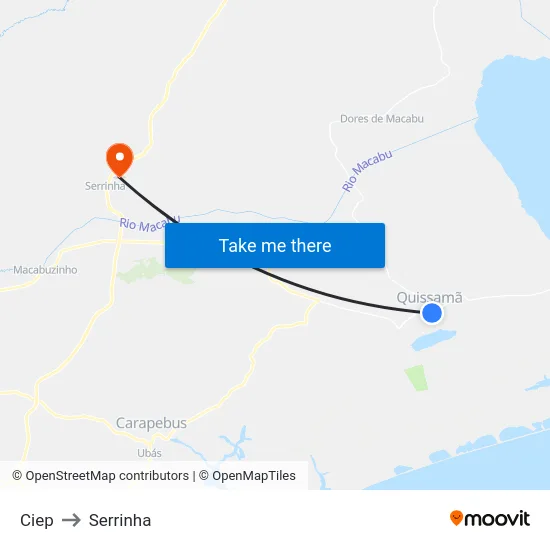 Ciep to Serrinha map