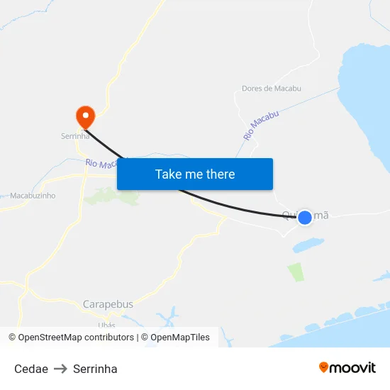 Cedae to Serrinha map