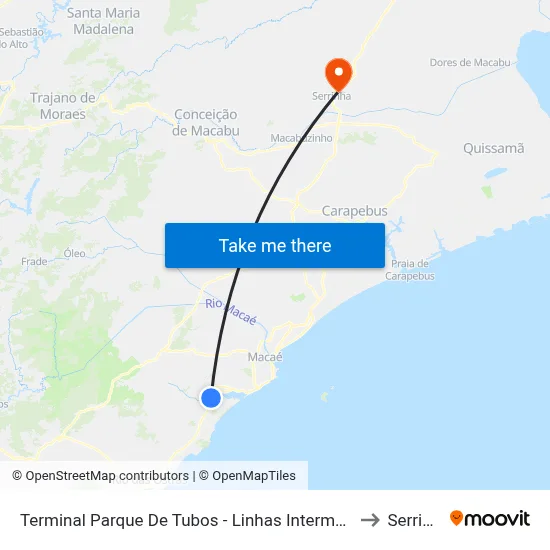 Terminal Parque De Tubos - Linhas Intermunicipais to Serrinha map