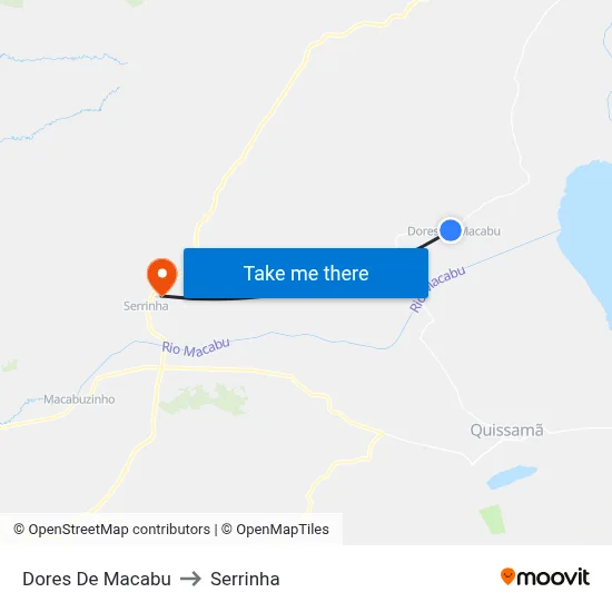 Dores De Macabu to Serrinha map