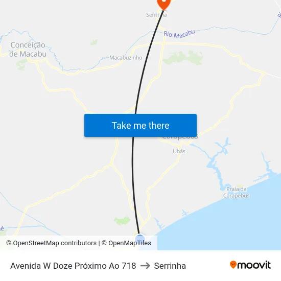 Avenida W Doze Próximo Ao 718 to Serrinha map