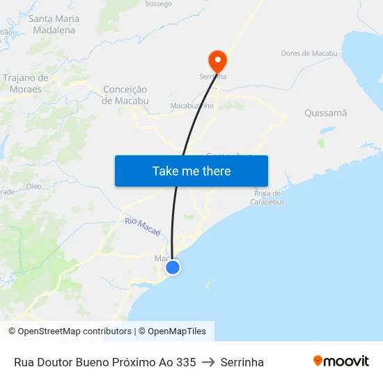 Rua Doutor Bueno Próximo Ao 335 to Serrinha map