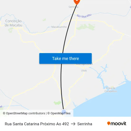 Rua Santa Catarina Próximo Ao 492 to Serrinha map